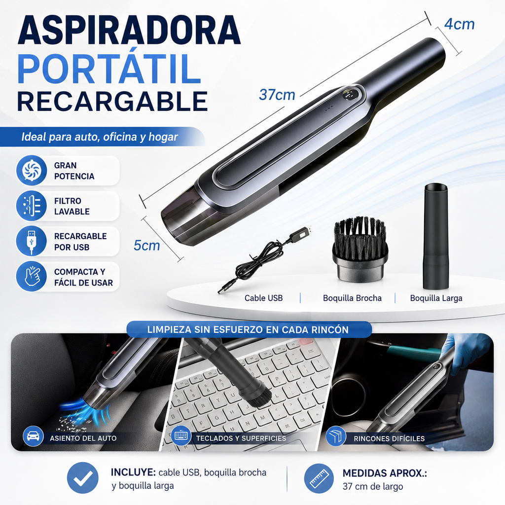 Aspiradora Portátil Recargable