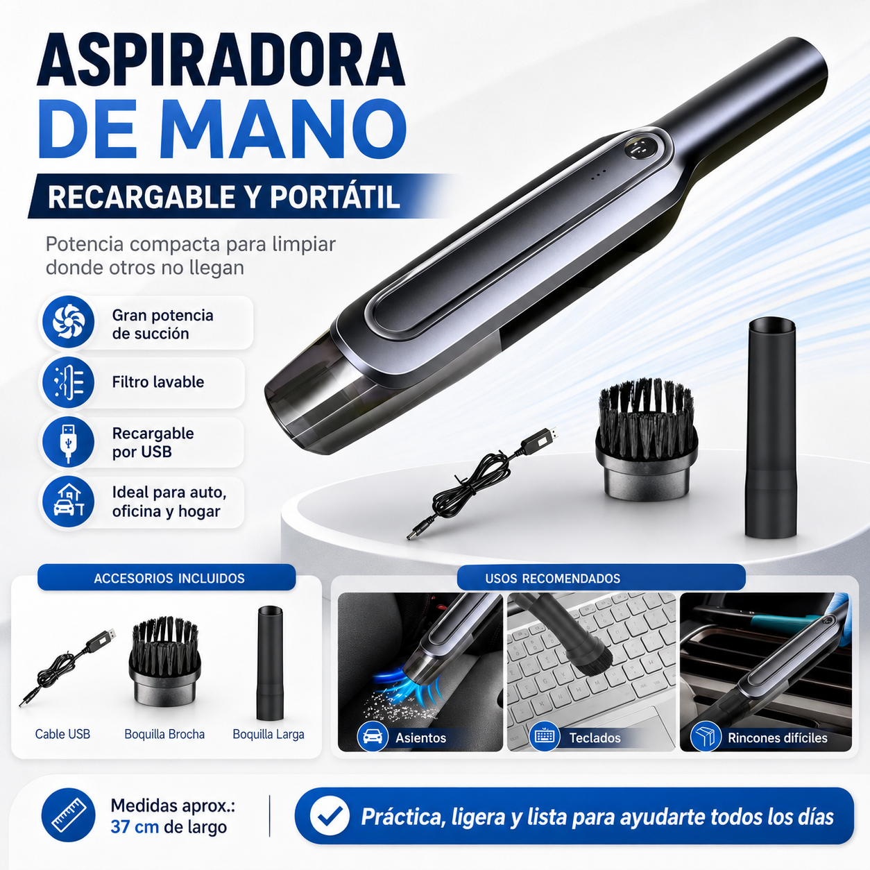 Aspiradora Portátil Recargable